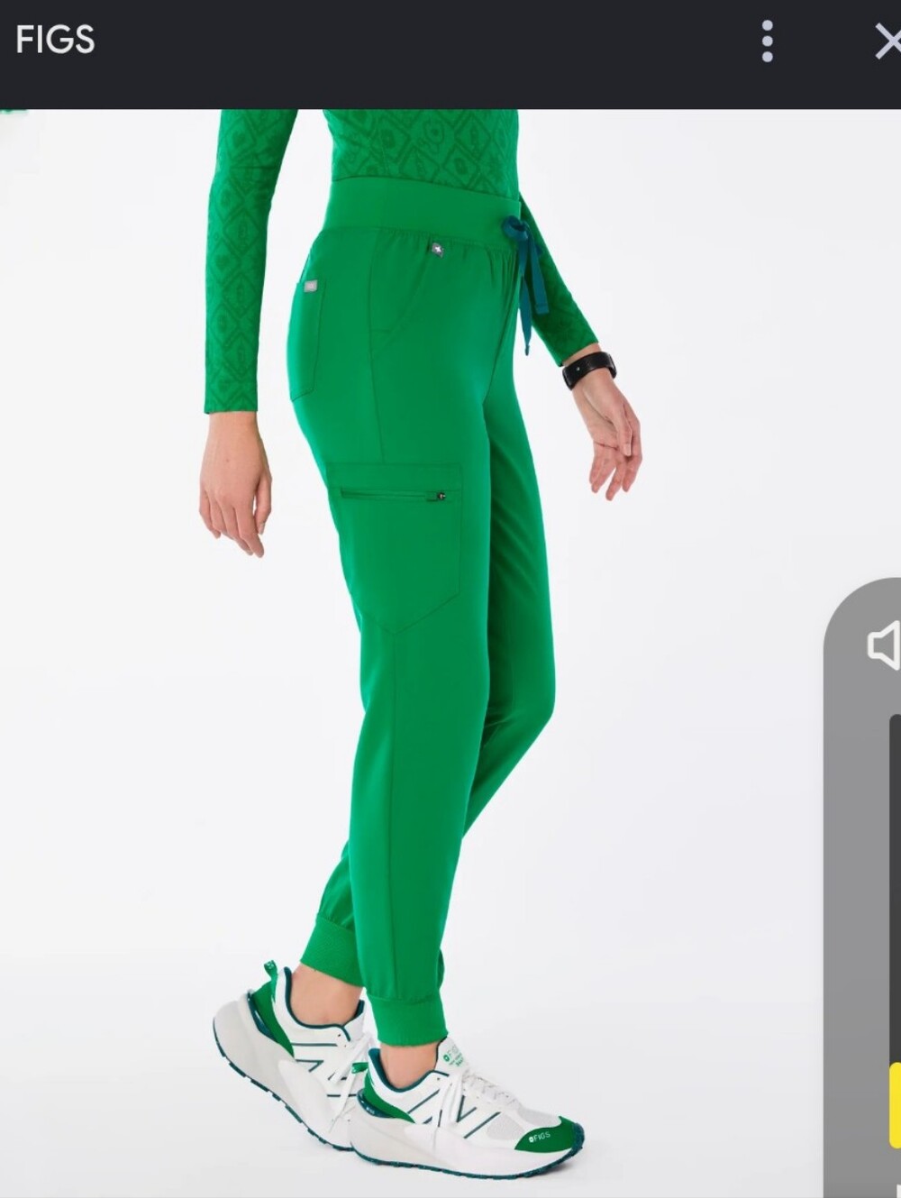 FIGS Zamora Scrub Women's Emerald Green Drawstring Jogger Pants Professional XXS